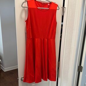 Chic Red Sleeveless Skater Dress